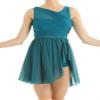 RUNQHUI Women Lyrical Modern Dance Costume Sleeveless Cutout Back Ice Skating Ballet Leotard Dress Green Large view 1