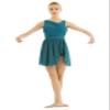 RUNQHUI Women Lyrical Modern Dance Costume Sleeveless Cutout Back Ice Skating Ballet Leotard Dress Green Large view 2