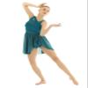 RUNQHUI Women Lyrical Modern Dance Costume Sleeveless Cutout Back Ice Skating Ballet Leotard Dress Green Large view 3