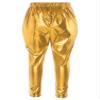 Aislor Kids Girls Boys Shiny Metallic Dance Harem Pant Gymnastics Athletic Leggings for Jazz Hip Hop Latin Ballet Dance Gold 11-12 Years view 2