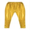 Aislor Kids Girls Boys Shiny Metallic Dance Harem Pant Gymnastics Athletic Leggings for Jazz Hip Hop Latin Ballet Dance Gold 11-12 Years view 3