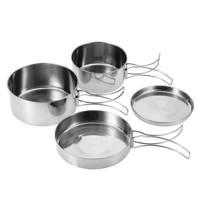 Tiiyee Camping Cookware Mess Kit, Backpacking Cooking Set Lightweight Stackable Pots and Pans Set Portable Tableware for Outdoor Indoors Kitchen Family Camping Travel Picnic Backpacking Hiking Fishing
