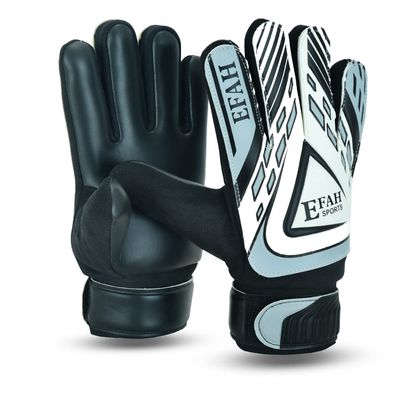 EFAH SPORTS Soccer Goalkeeper Gloves for Kids Boys Children Youth Football Goalkeeping Goalie Glove with Strong Grip Palms (Size 7 Suitable for Size S-M Adult, Grey/White)