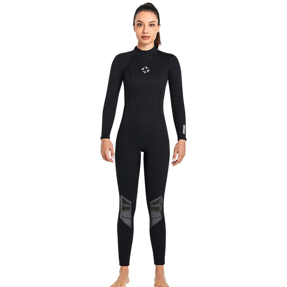 Men Women Fullbody UV Protection Full Body Long Sleeve 3mm Black Neoprene Scuba Diving Suits Surfing Swimming Wetsuit Surfing Suit L