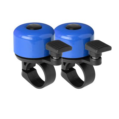 Binudum Bike Bell 2 Pack with Loud Melodious Sound Classic Mini Bicycle Bell for Kids Adults Bike Horn for Road, Mountain Bike for Scooter, MTB, BMX (Blue 2 Pcs)