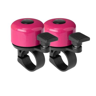 Binudum Bike Bell 2 Pack with Loud Melodious Sound Classic Mini Bicycle Bell for Kids Adults Bike Horn for Road, Mountain Bike for Scooter, MTB, BMX (Pink 2 Pcs)