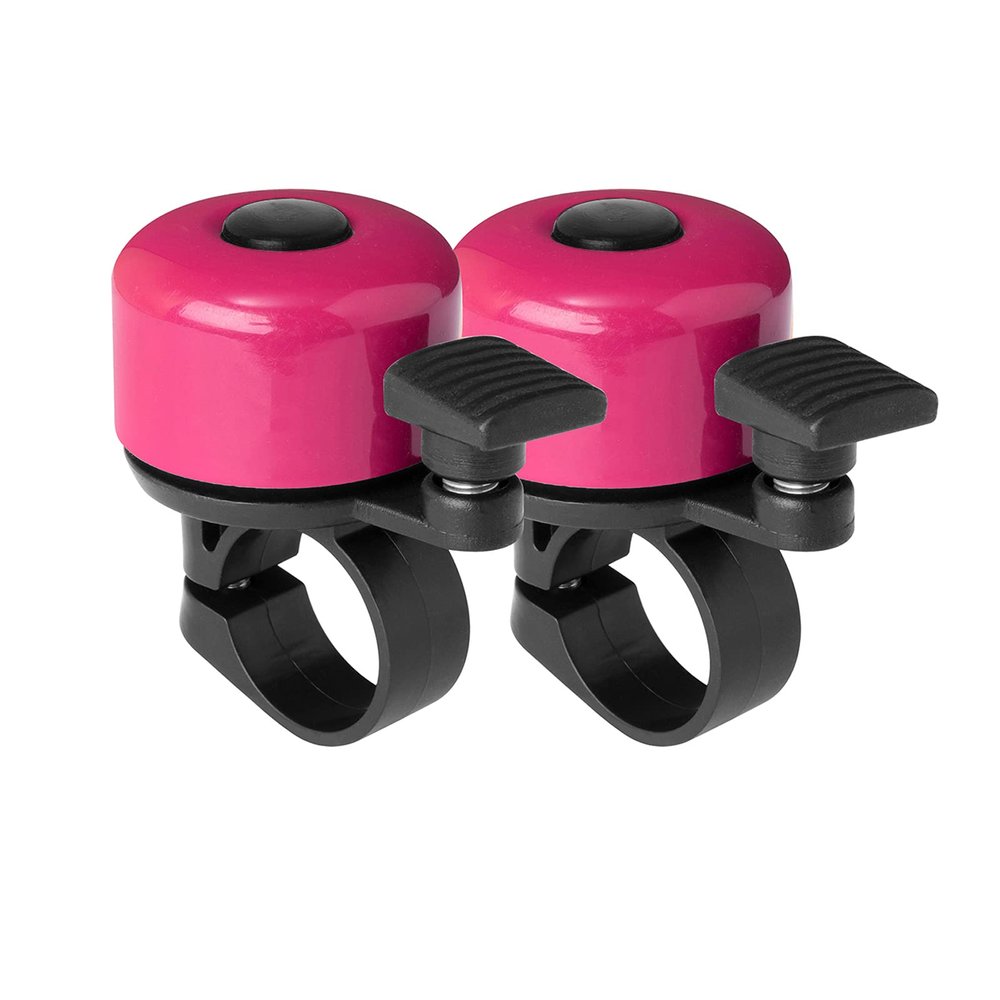 Binudum Bike Bell 2 Pack with Loud Melodious Sound Classic Mini Bicycle Bell for Kids Adults Bike Horn for Road, Mountain Bike for Scooter, MTB, BMX (Pink 2 Pcs)