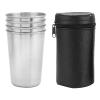 Stainless Steel Cups, Premium Food Grade Stackable Drinking Set for Kids Adults Outdoor Camping Travel Silver 4pcs L M S Sizes view 1