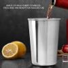 Stainless Steel Cups, Premium Food Grade Stackable Drinking Set for Kids Adults Outdoor Camping Travel Silver 4pcs L M S Sizes view 2