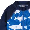Gerber Baby Boys Toddler Long Sleeve One Piece Sun Protection Rashguard Swimsuit, Blue and White Sharks, 3T view 3