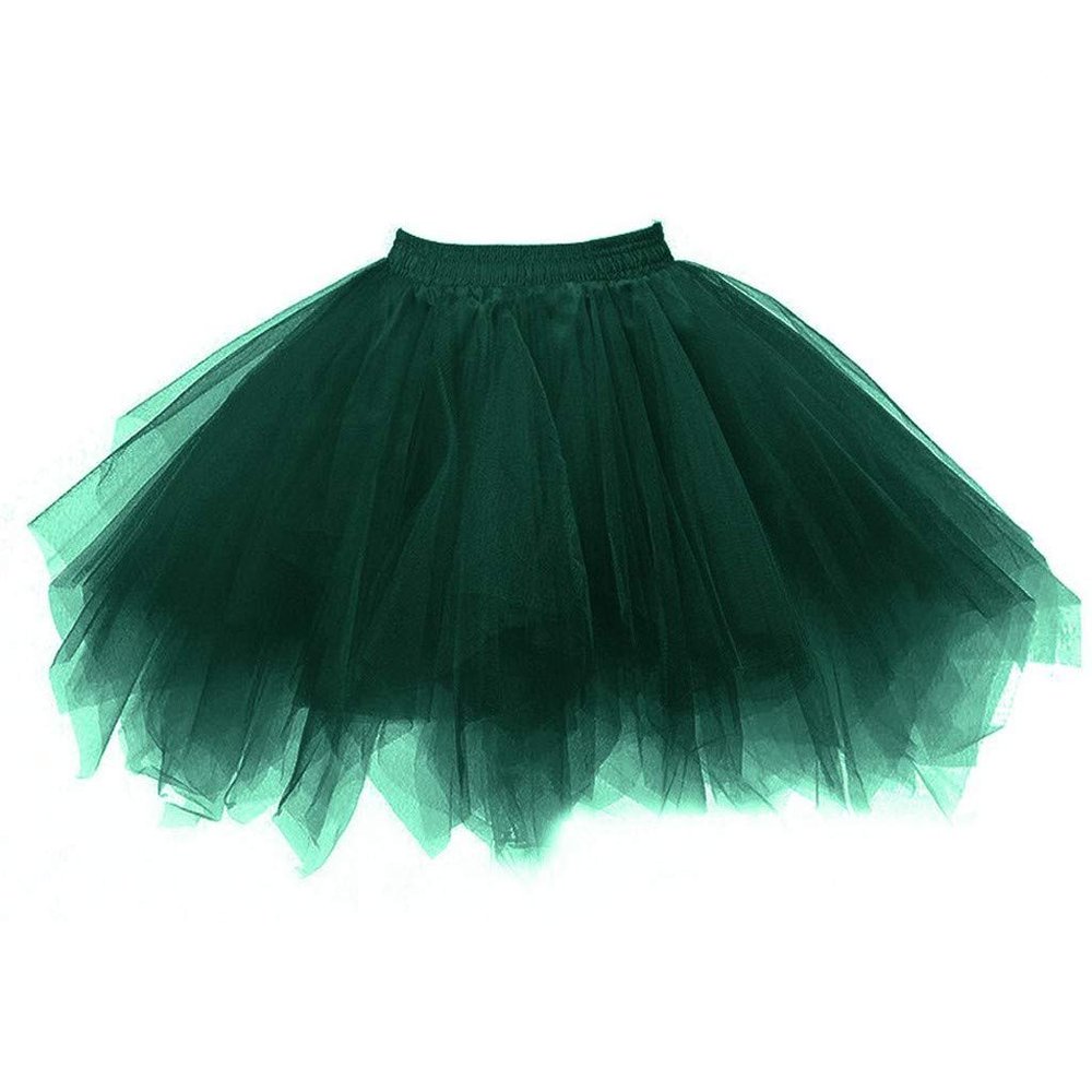JOFOW Tutu Skirt for Womens Pleated Gauze Adult Ballet Dress High Waist Mesh Layered Mini Skirt Causal Party Dance Costume (D,One Size)