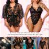 Avidlove Women Sexy Bridal Lingerie Set 2 Piece Lace Robe With Sheer Teddy Babydoll Bodysuit view 2