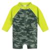 Gerber Baby Boys Long Sleeve One Piece Sun Protection Rashguard Swimsuit, Green Gator, 12 Months view 1