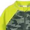 Gerber Baby Boys Long Sleeve One Piece Sun Protection Rashguard Swimsuit, Green Gator, 12 Months view 2
