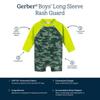 Gerber Baby Boys Long Sleeve One Piece Sun Protection Rashguard Swimsuit, Green Gator, 12 Months view 4