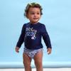 Gerber Baby Girls Baby Toddler Long Sleeved Rashguard Swim Bathing Suit Set Purple Floral Shell 18 Months view 2