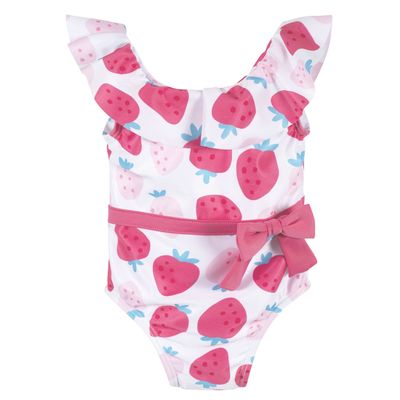 Gerber Baby Girls One-Piece Swimsuit, Pink Strawberry, 3-6 Months