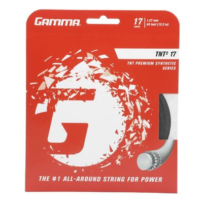 Gamma TNT2 17g Black Premium Synthetic Tennis String (6 Sets)