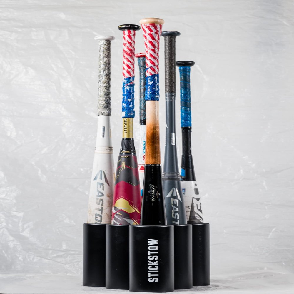 Stickstow Baseball Bat Holder 6 Bats Light Weight Display Freestanding 2.0