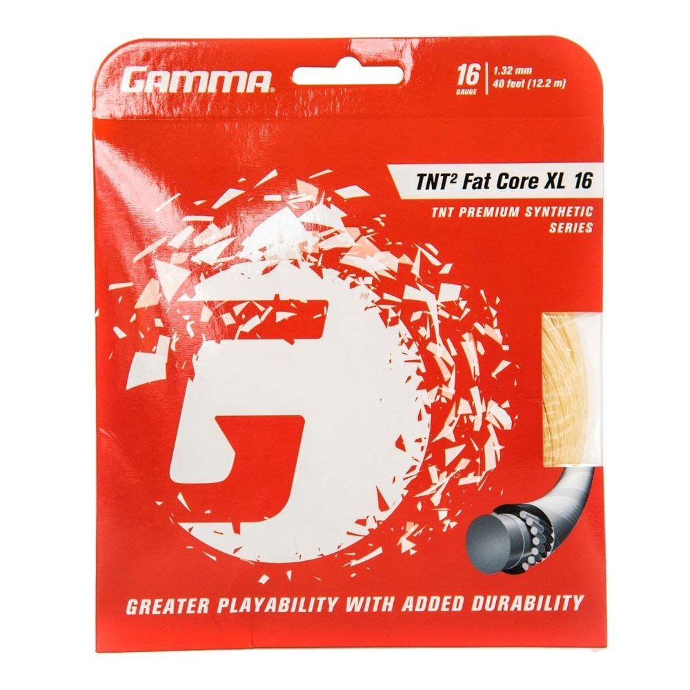 Gamma TNT2 Fat Core XL 17g Premium Synthetic Tennis Racquet Strings (6 Sets)
