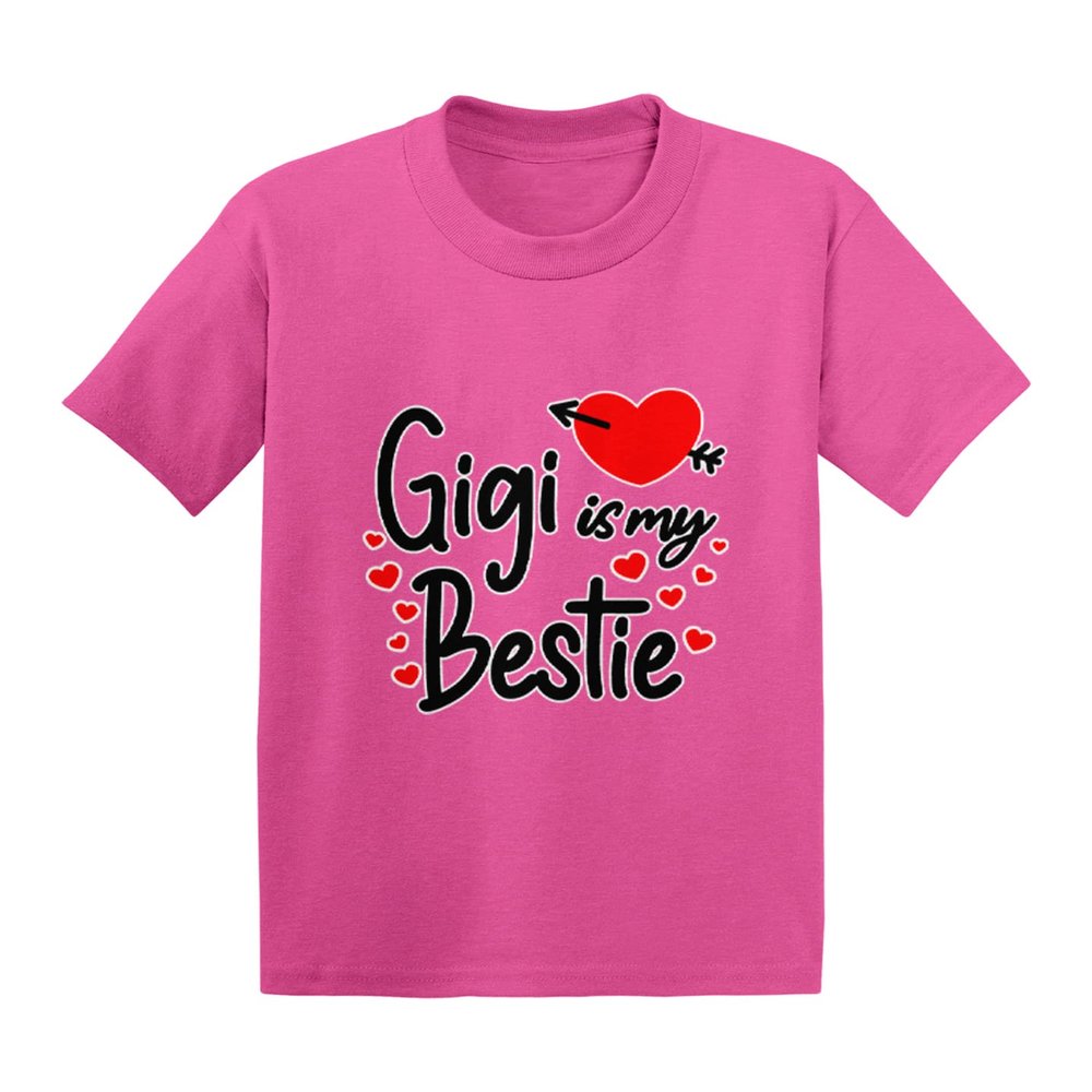 Gigi is My Bestie - Love Grandma Infant/Toddler Cotton Jersey T-Shirt (Pink, 2T)