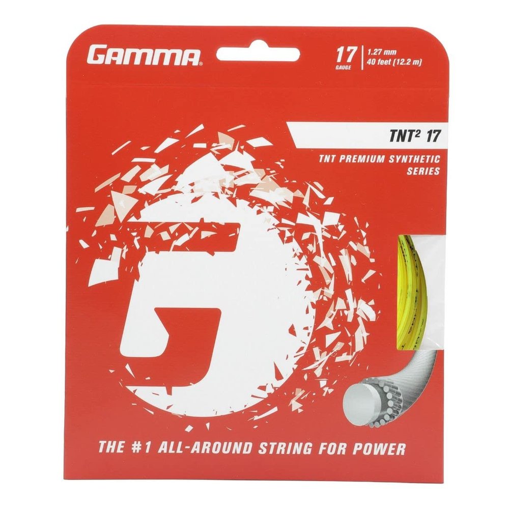 Gamma TNT2 18g Yellow Premium Synthetic Tennis String (4 Sets)