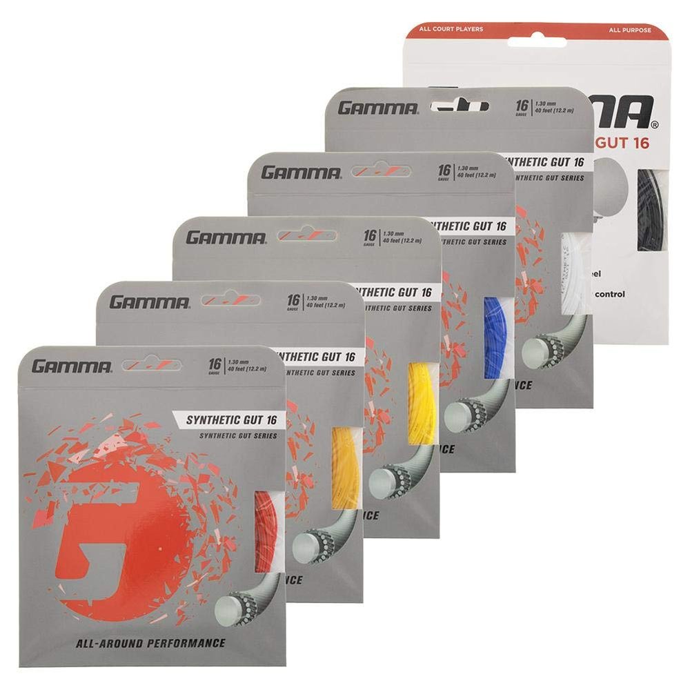 Gamma Synthetic Gut 16g Gold Tennis Racquet String (2 Sets)