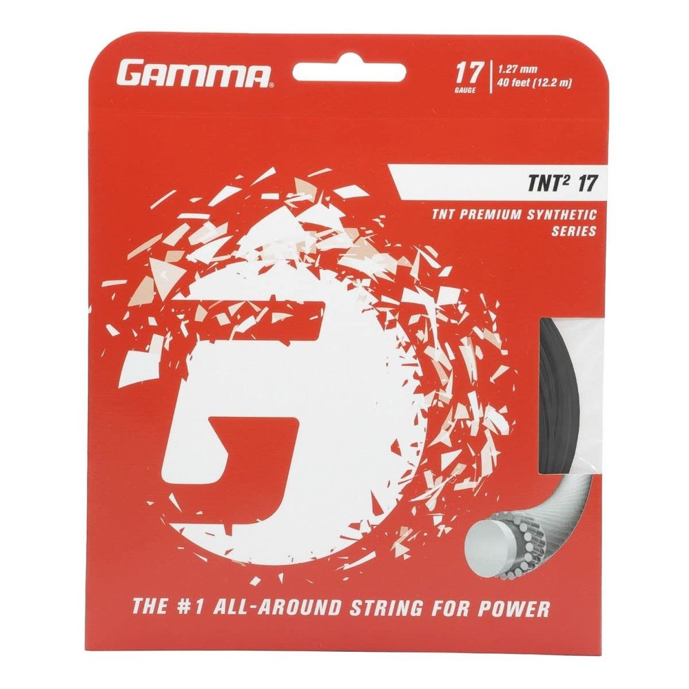 Gamma TNT2 17g Black Premium Synthetic Tennis String (8 Sets)