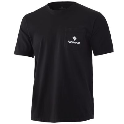 Nomad Men's Standard Logo Tee, Classic Short Sleeve Pocket T-Shirt, Black, 3X-Large