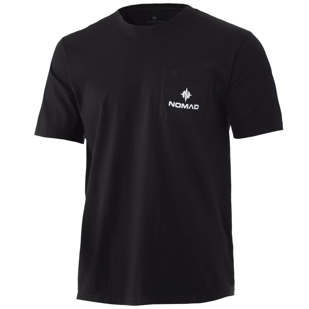 Nomad Men's Standard Logo Tee, Classic Short Sleeve Pocket T-Shirt, Black, 3X-Large