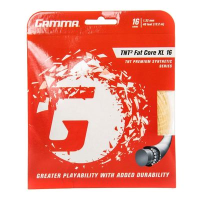 Gamma TNT2 Fat Core XL 16g Premium Synthetic Tennis Racquet Strings (4 Sets)