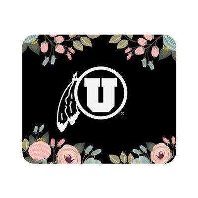Mouse Pad, Fabric, University of Utah Standard/Floral Pink
