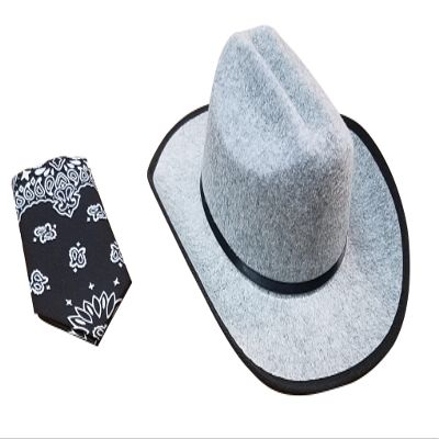 Aeromax Jr. Cowboy Hat with Bandanna, Gray One Size