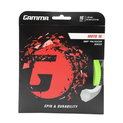 Gamma AMP Moto 17g Lime Green Polyester Tennis Racquet String (6 Sets)