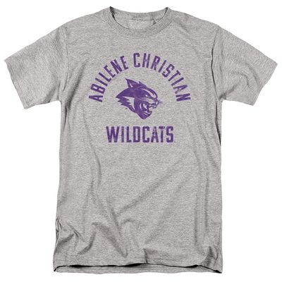 Abilene Christian University Official One Color Large Logo Short Sleeve Mens Cotton T-Shirt,Athletic Heather, Large