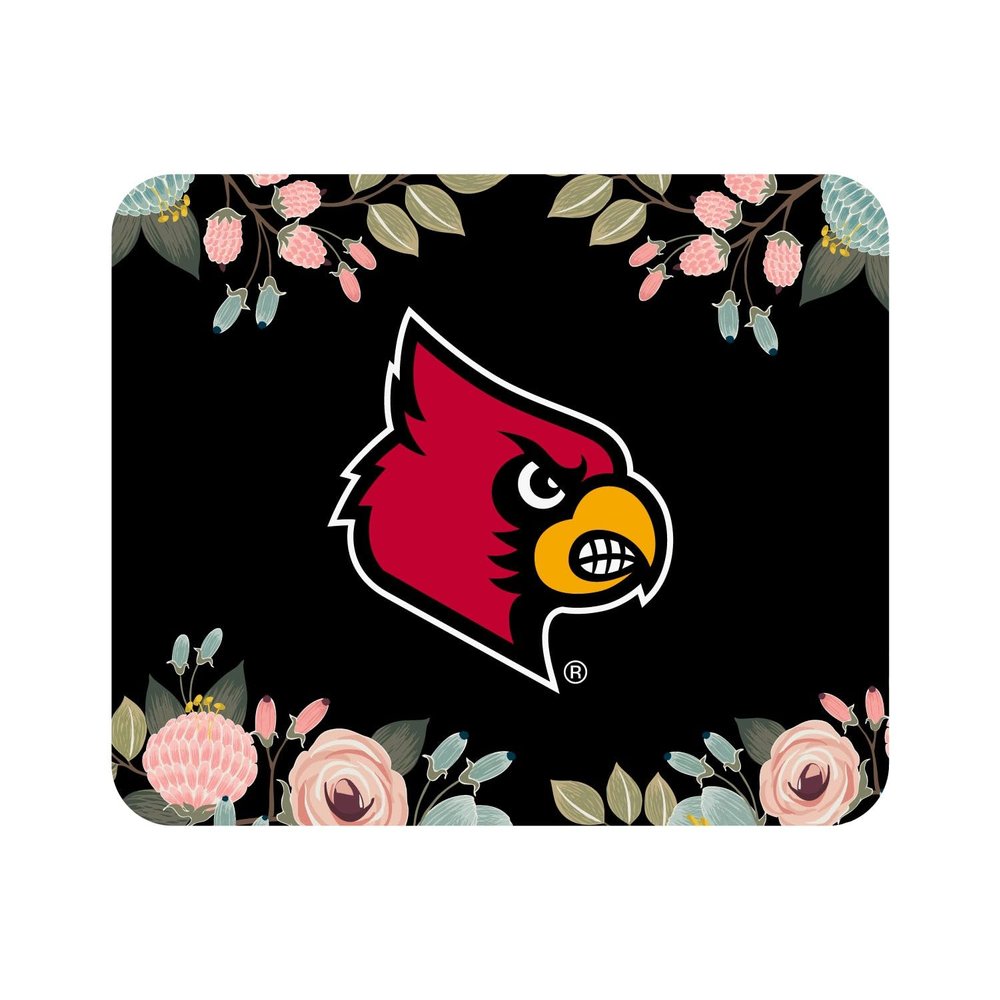 Mouse Pad, Fabric, University of Louisville Standard/Floral Pink