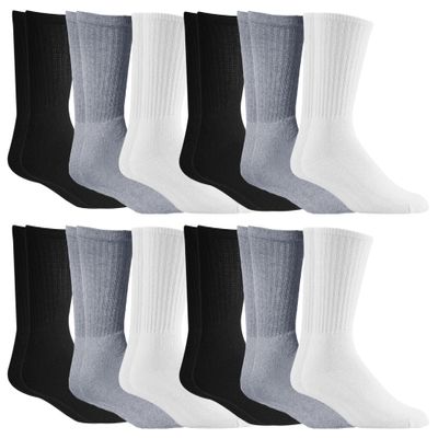 12 Pairs Value Pack of Wholesale Sock Deals Mens Ringspun Cotton 2Tone Twisted Socks, Black