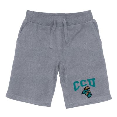 Coastal Carolina University Premium College Fleece Drawstring Shorts - Heather Grey, Medium