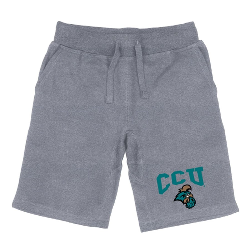 Coastal Carolina University Premium College Fleece Drawstring Shorts - Heather Grey, Medium