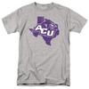 Abilene Christian University Official State Shape Short Sleeve Mens Cotton T-Shirt,Athletic Heather, Large view 1