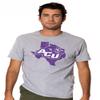 Abilene Christian University Official State Shape Short Sleeve Mens Cotton T-Shirt,Athletic Heather, Large view 2