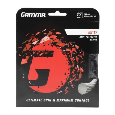 Gamma AMP Jet 18g Blue Polyester Tennis Racquet String (6 Sets)