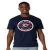 Belmont University Official Plaid Badge Short Sleeve Mens Cotton T-Shirt,Navy, 2X-Large view 2