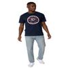 Belmont University Official Plaid Badge Short Sleeve Mens Cotton T-Shirt,Navy, 2X-Large view 4