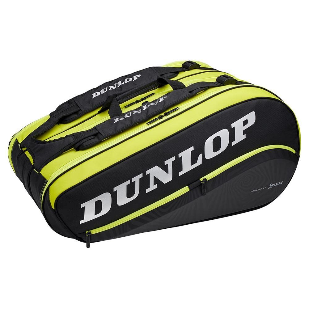 Dunlop Sports SX Performance 12-Racket Tennis Bag, Black/Yellow