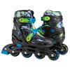 C SEVEN Adjustable Inline Skates for Kids  Expandable Boot with Safety Button, Dual Buckle Support, Comfortable Cushioned Lining (Blue/Green, Youth 13- Kids 3) view 4