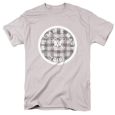 College of William and Mary Official Plaid Short Sleeve Mens Cotton T-Shirt,Silver, 2X-Large