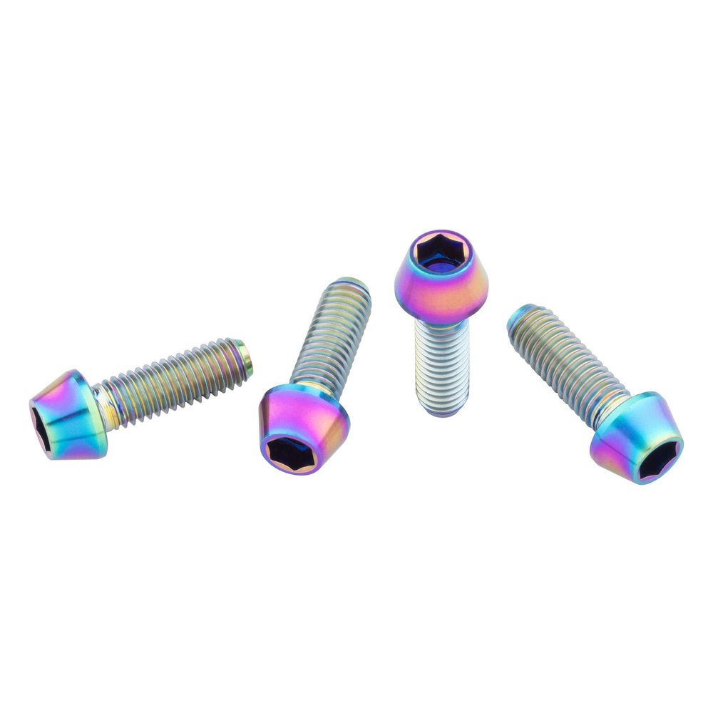 Wolf Tooth Titanium Oil Slick Water Bottle Cage Bolts - Standard Head/Oil Slick / 4 Pack