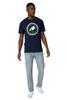 Florida Gulf Coast University Official Plaid Badge Short Sleeve Mens Cotton T-Shirt,Navy, Large view 4