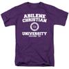 Abilene Christian University Official Circle Logo Short Sleeve Mens Cotton T-Shirt,Purple, Medium view 1